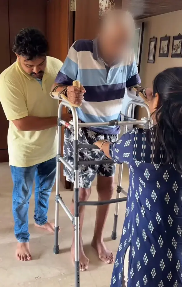 Neurological patient rehabilitation in progress